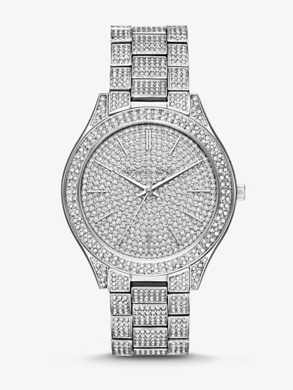 Micheal Kors Silver Pavé Crystal Bracelet Watch